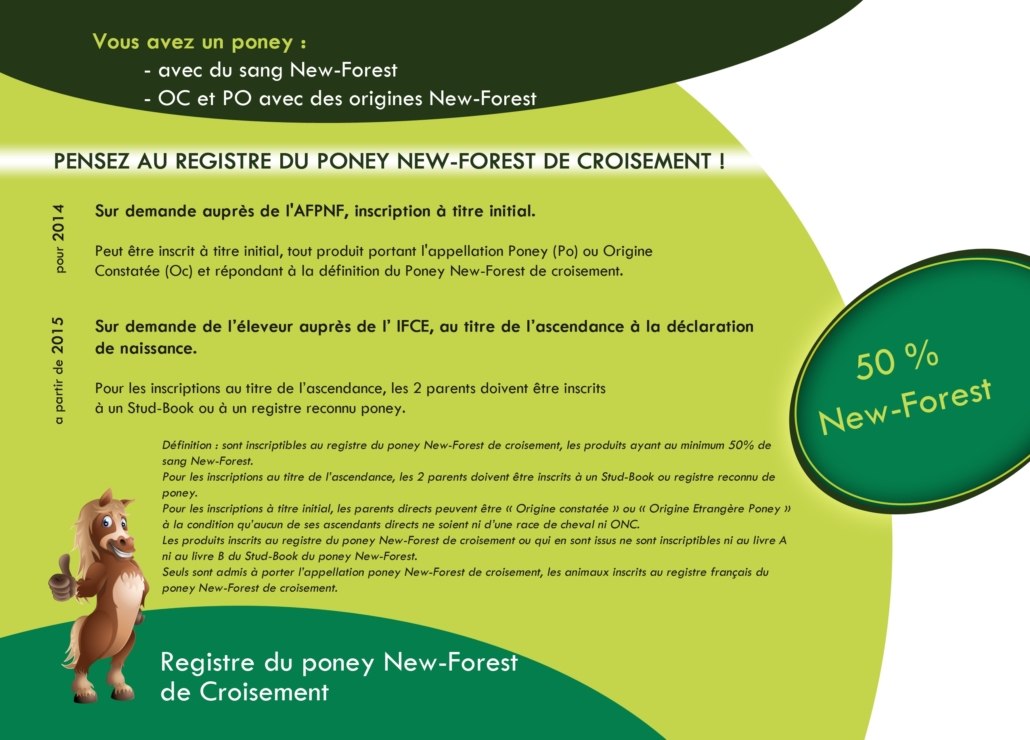 Pensez au registre du poney New-Forest de croisement